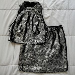 NWOT Forever 21 silver sequin set